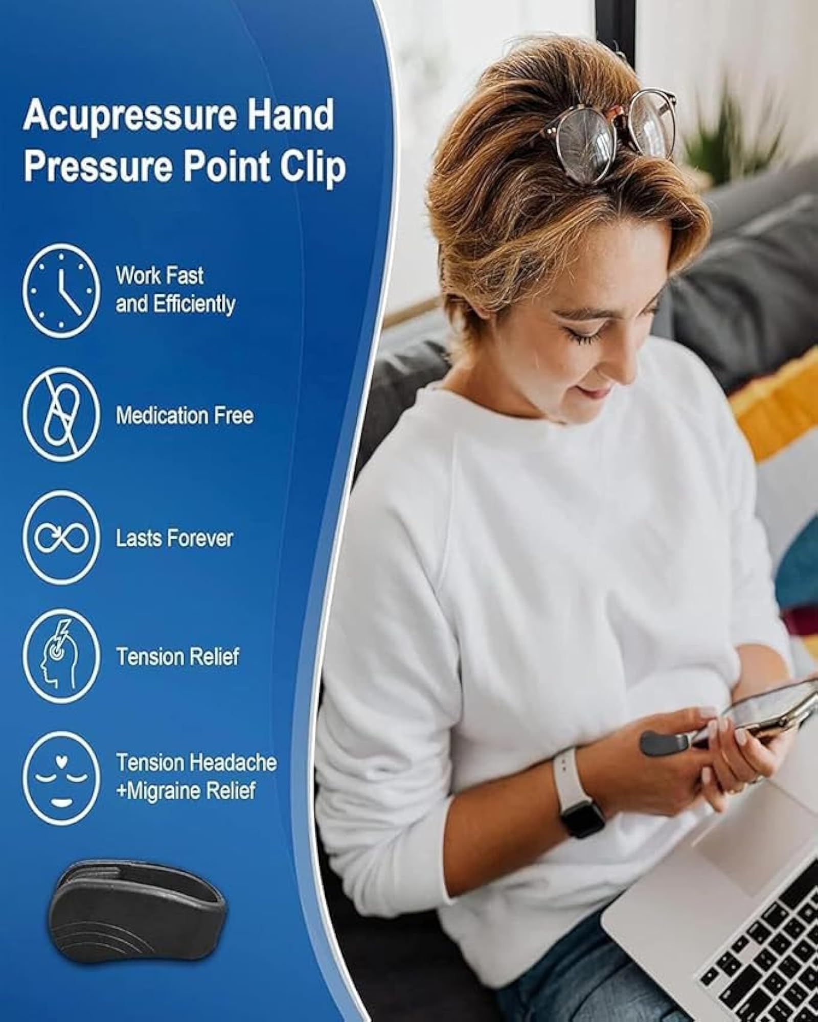 Sugar Control Acupressure Clip for Diabetics, Headache Relief